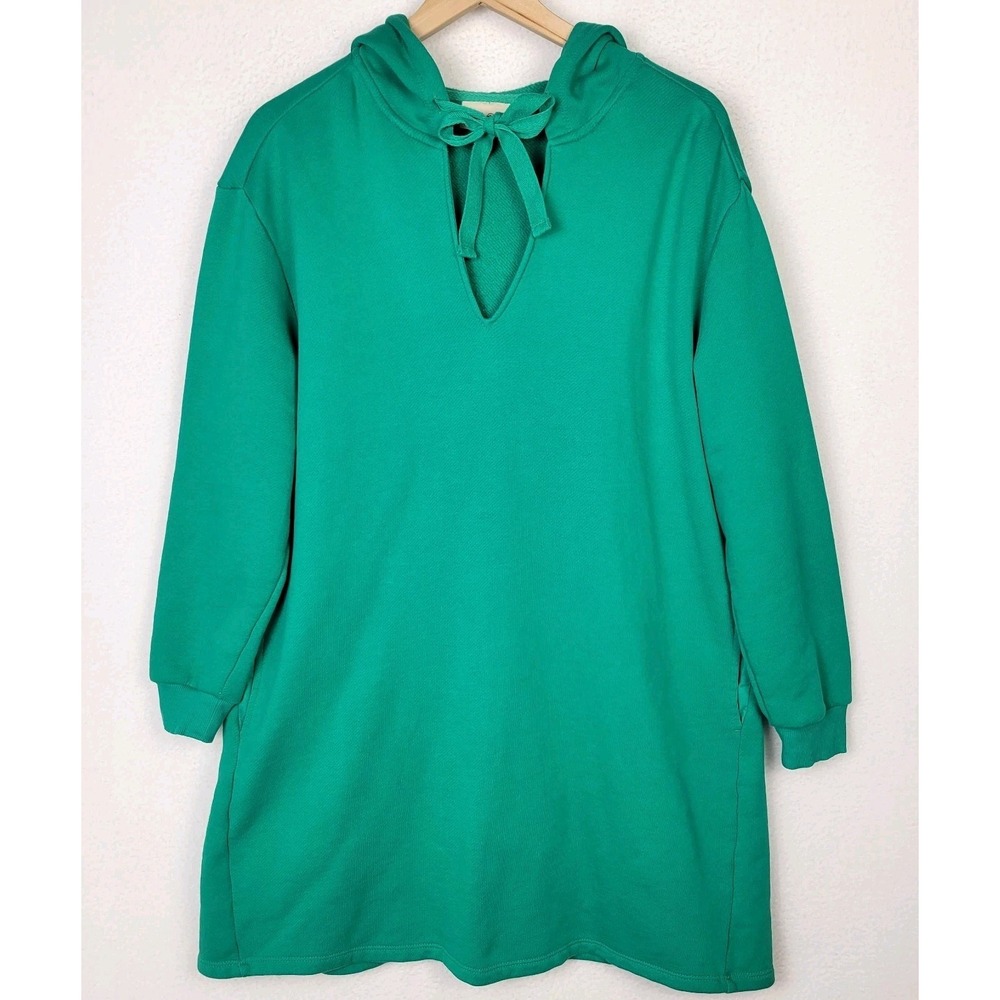 Universal Thread Green Hooded Tunic Sweatshirt Dress Womens M Cozy Casual F142‎